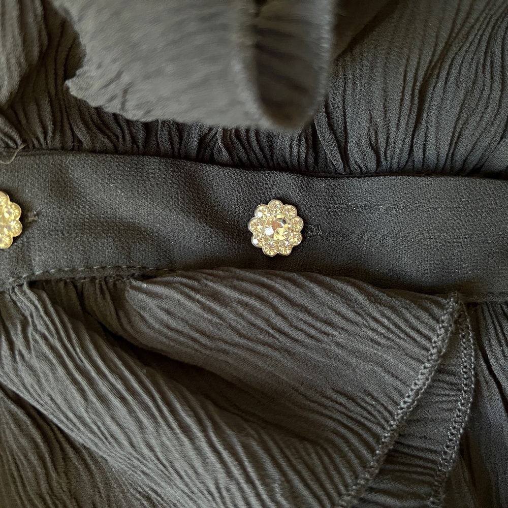 Black Ruffled Top - Picture 3 of 6